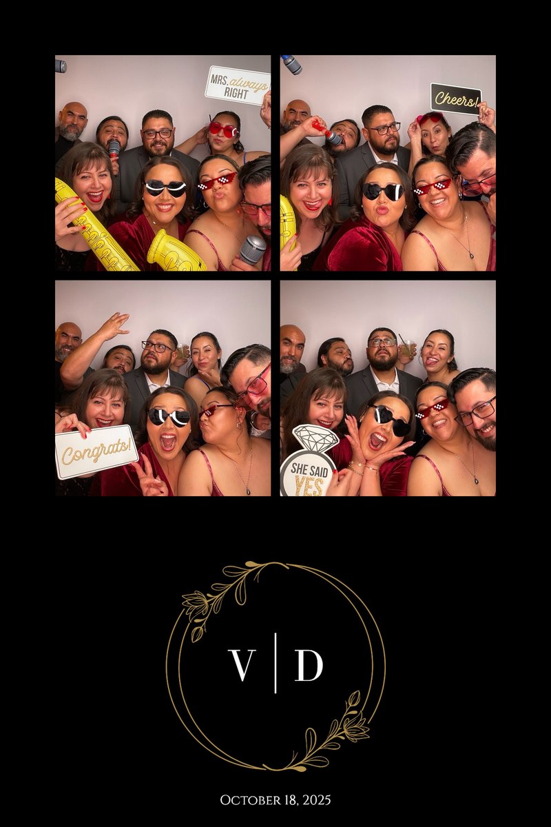 Printed photo strips from a wedding photo booth session